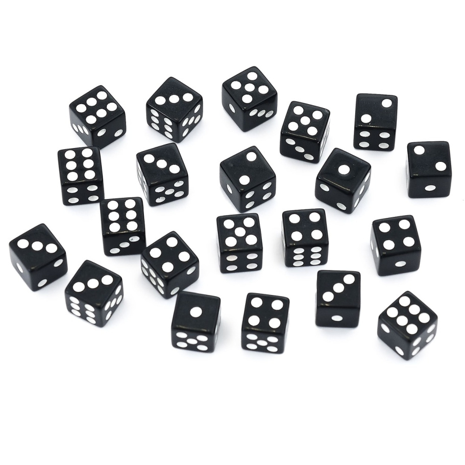 Кости игральные "Классика" пластик, черные, 12 мм (2 шт.) купить в Екатеринбурге