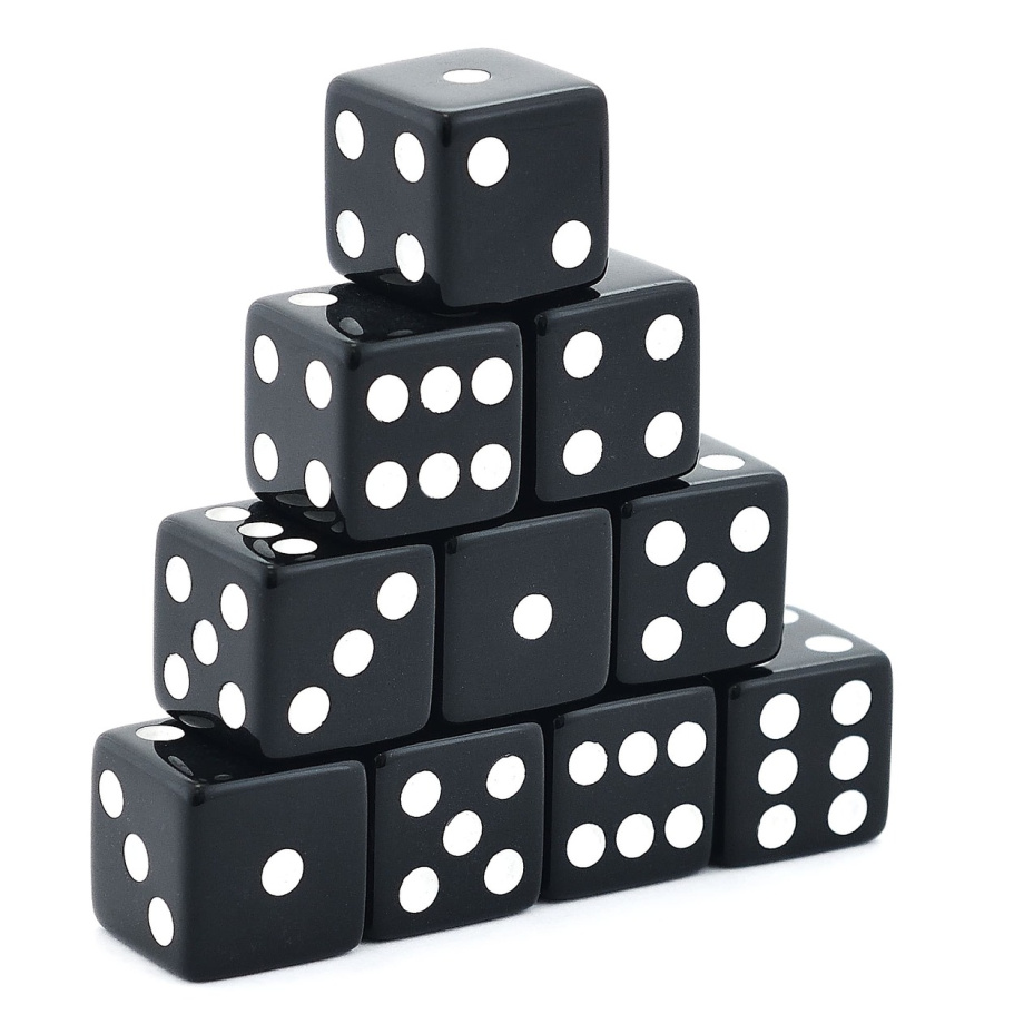 Кости игральные "Классика" пластик, черные, 15 мм (2 шт.) купить в Екатеринбурге