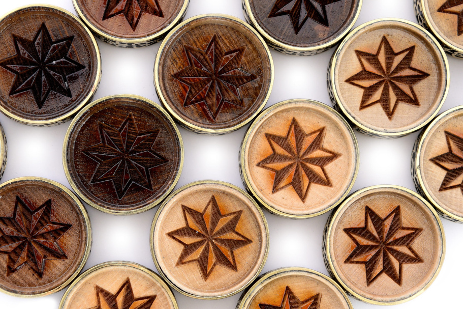 Набор фишек для нард "Звезда" с бронзой, 29 мм, Harutyunyan купить в Екатеринбурге