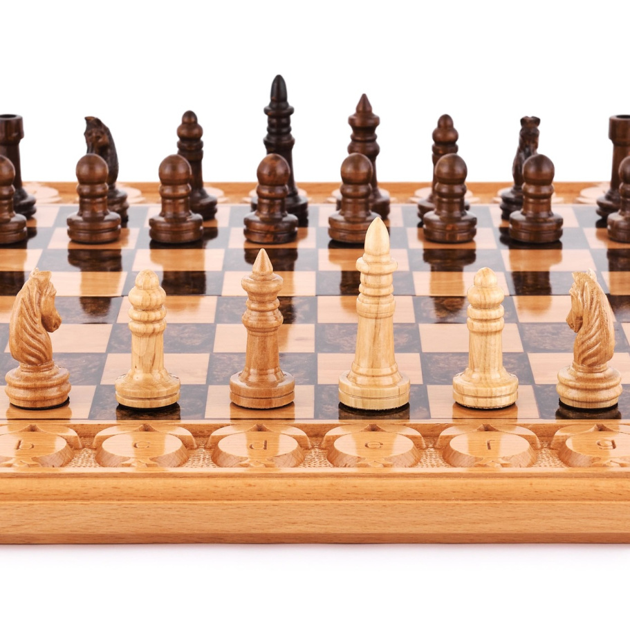 Шахматы + нарды резные "Умбра" 50 купить в Екатеринбурге