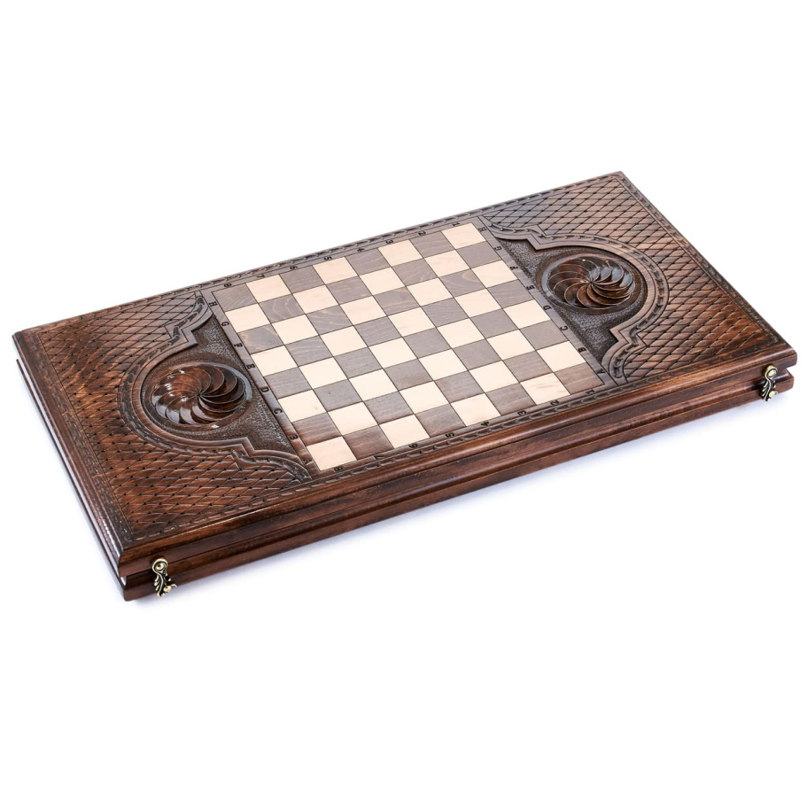 Нарды резные "Ярый медведь" большие 60, Harutyunyan купить в Екатеринбурге