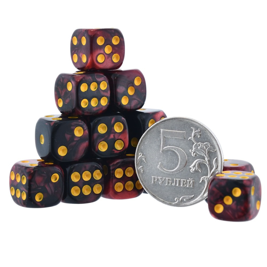 Кости игральные "Флора" акрил, красный, 12 мм (2 шт.) купить в Екатеринбурге