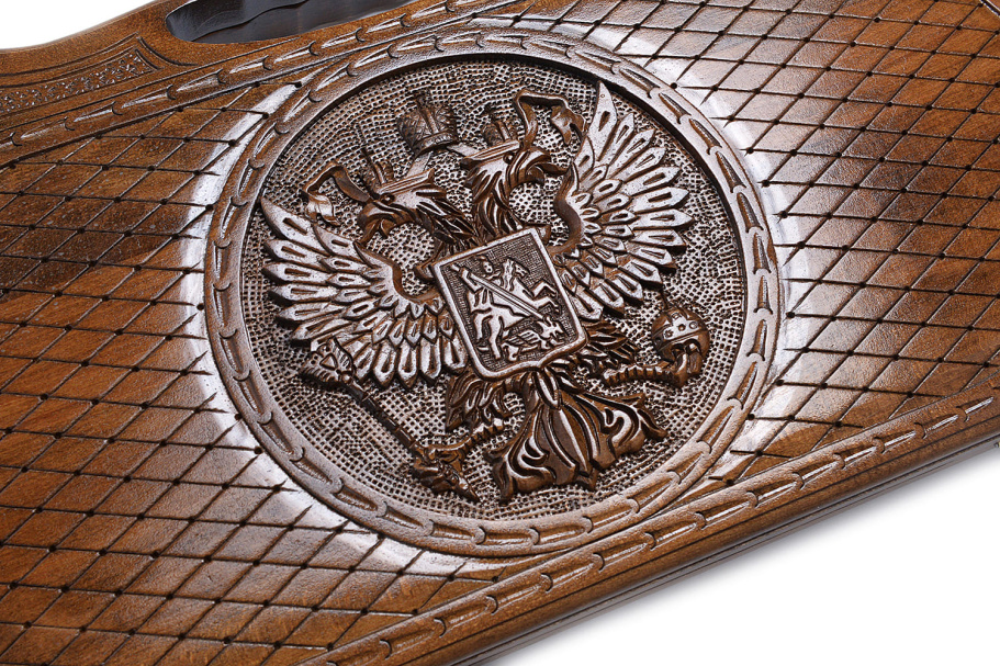 Нарды резные ромбик "Герб России " большие 60, Harutyunyan купить в Екатеринбурге