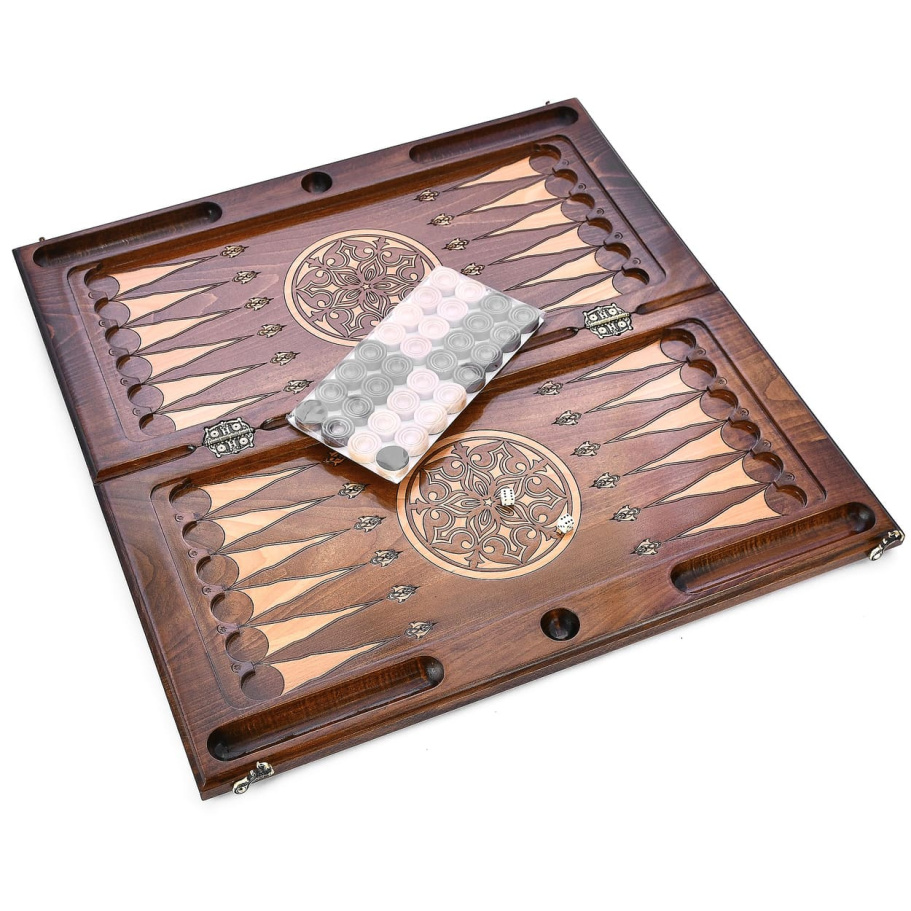 Нарды резные Рэкто "Греческий орнамент"  большие 60, Harutyunyan купить в Екатеринбурге