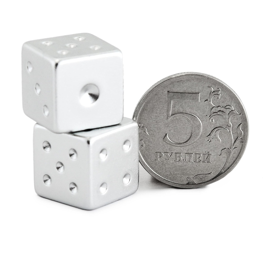 Кости игральные "Премиум" металл, серебристый, 15 мм (2 шт.) купить в Екатеринбурге