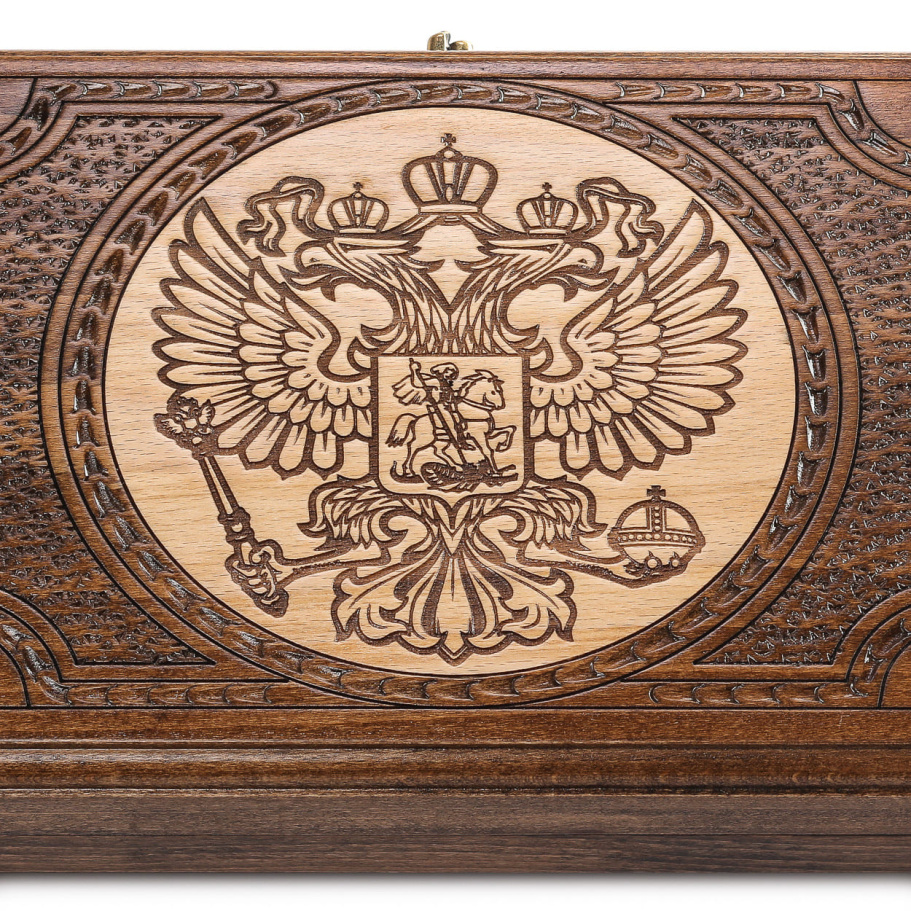 Нарды резные Рэкто "Герб России" малые 40, Harutyunyan купить в Екатеринбурге