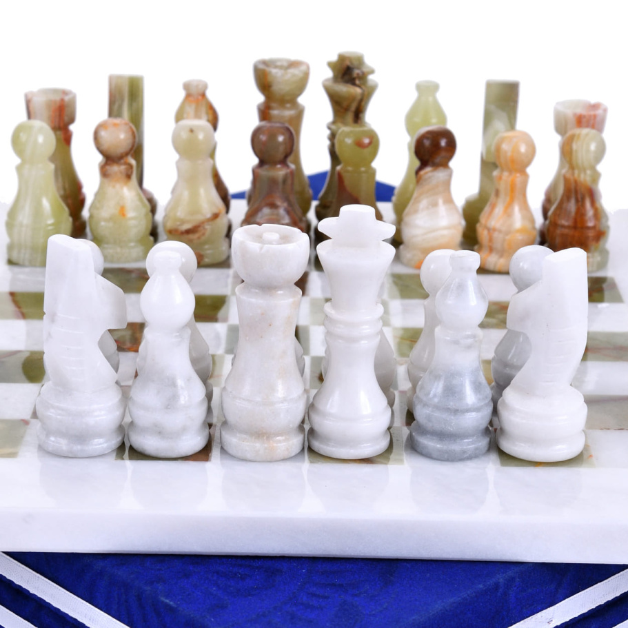 Шахматы из камня "Атлантида" мрамор и оникс 25 купить в Екатеринбурге
