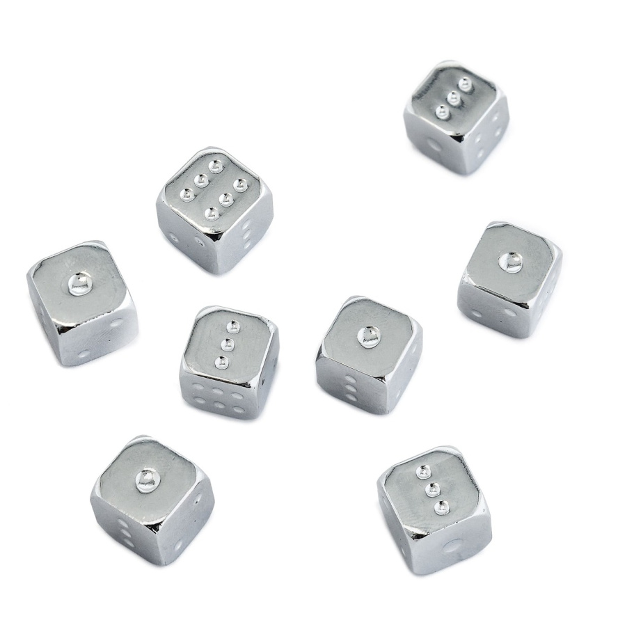 Кости игральные "Премиум" металл, серебристый, 12 мм (2 шт.) купить в Екатеринбурге