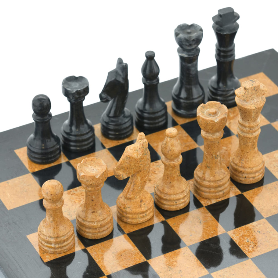 Шахматы из камня "Илион" мрамор и ракушечник 40 купить в Екатеринбурге