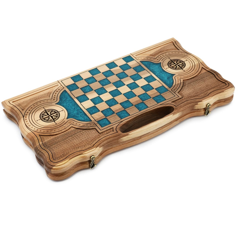 Нарды резные "Посейдон" большие, 60 купить в Екатеринбурге