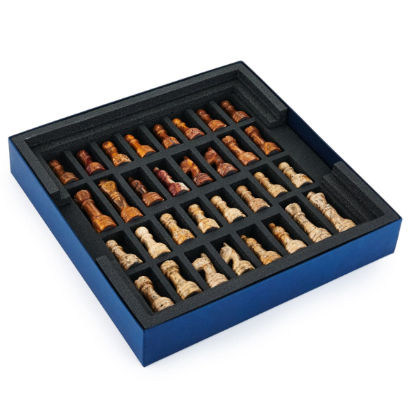 Шахматы из камня "Карфаген" яшма и ракушечник 30 купить в Екатеринбурге