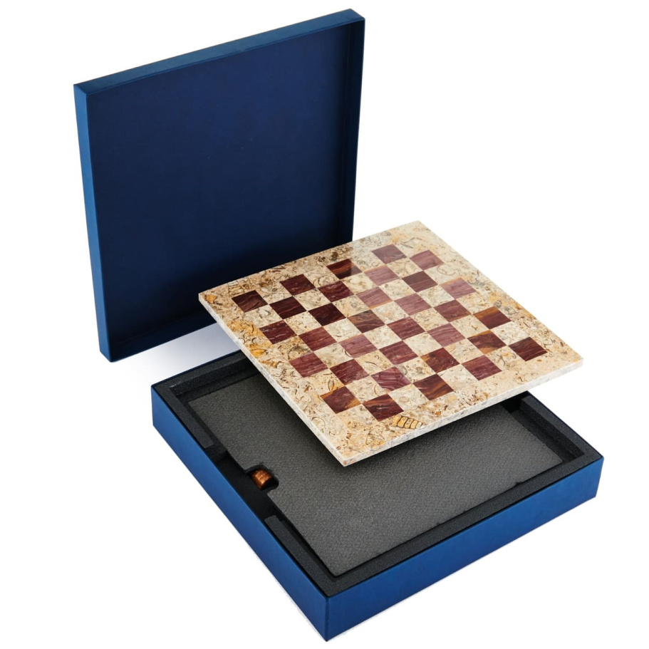 Шахматы из камня "Карфаген" яшма и ракушечник 30 купить в Екатеринбурге