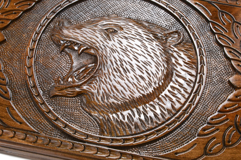 Нарды резные "Оскал Медведя " большие 60, Harutyunyan купить в Екатеринбурге