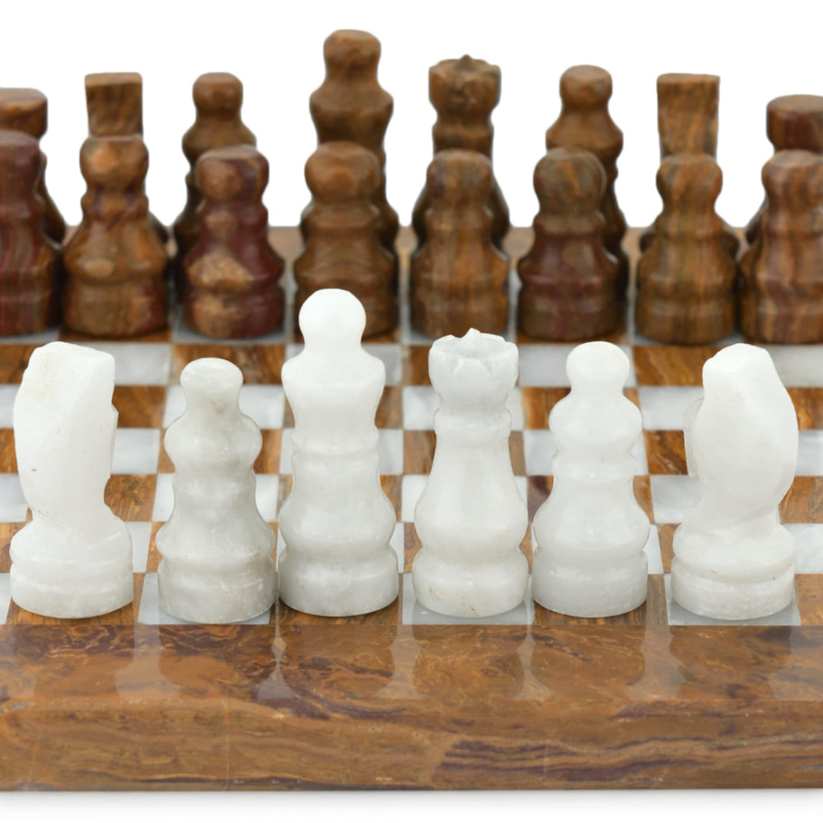 Шахматы из камня "Кирена" мрамор и яшма 20 купить в Екатеринбурге