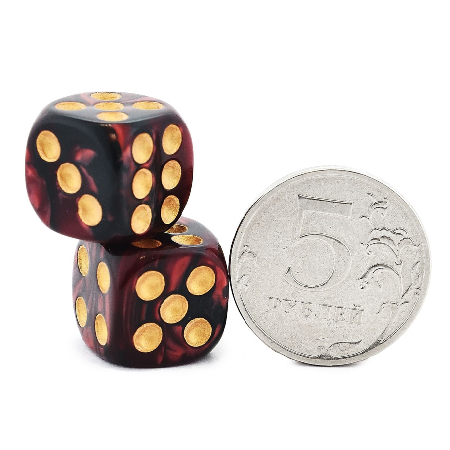 Кости игральные "Флора" акрил, красный, 15 мм (2 шт.) купить в Екатеринбурге