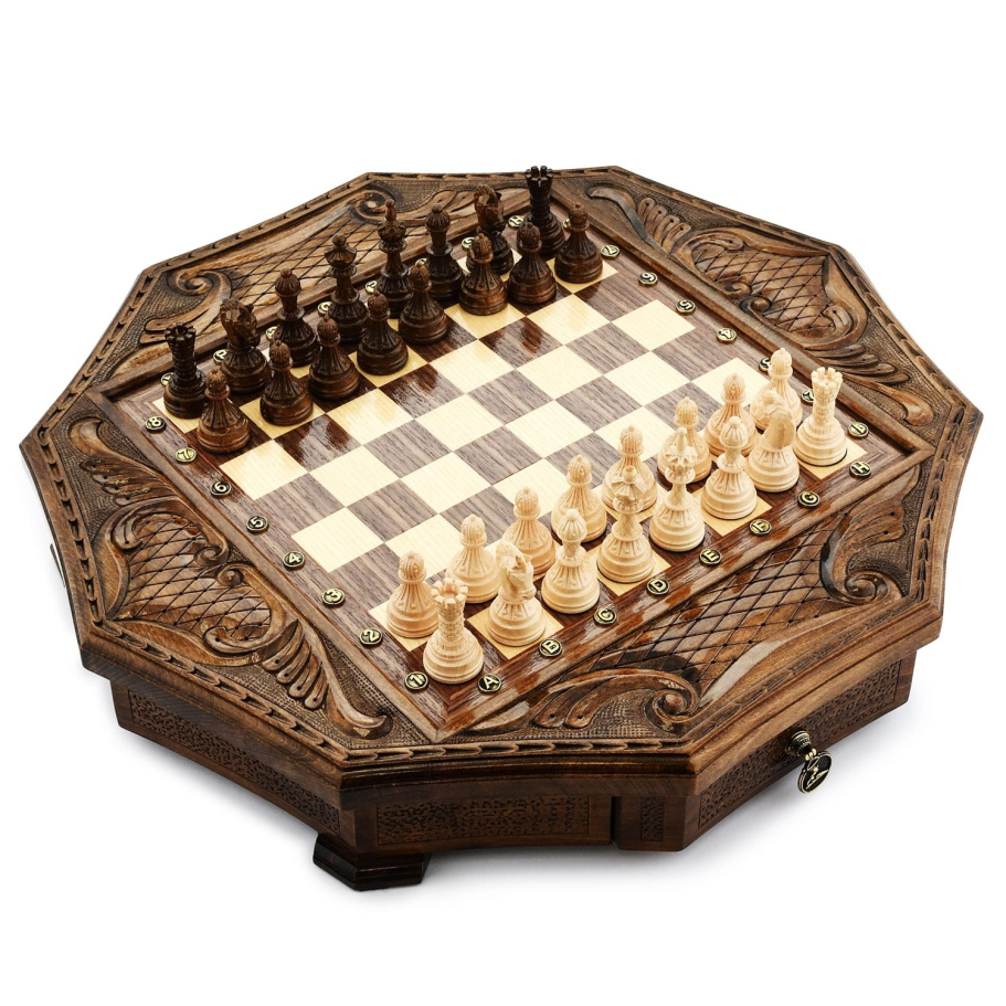 Шахматы резные в ларце "Эндшпиль" 50, Harutyunyan