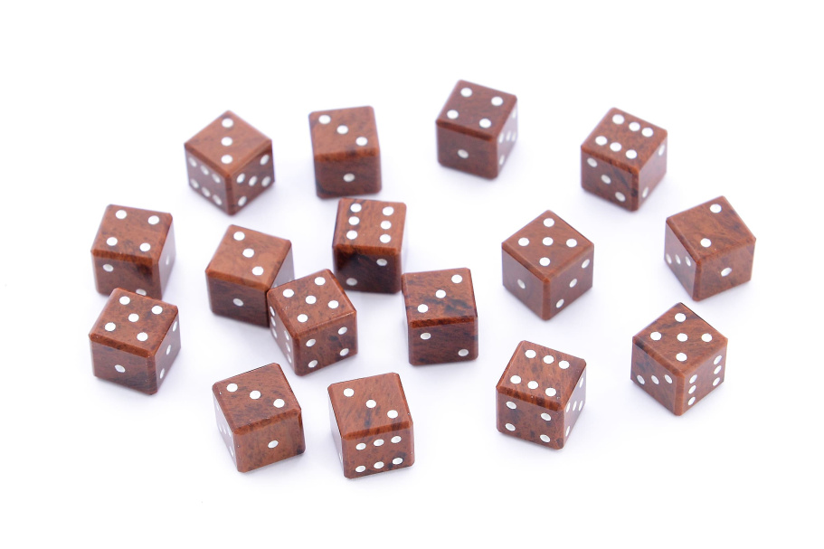 Кости игральные из коричневого обсидиана, 10 мм (2 шт), Harutyunyan купить в Екатеринбурге