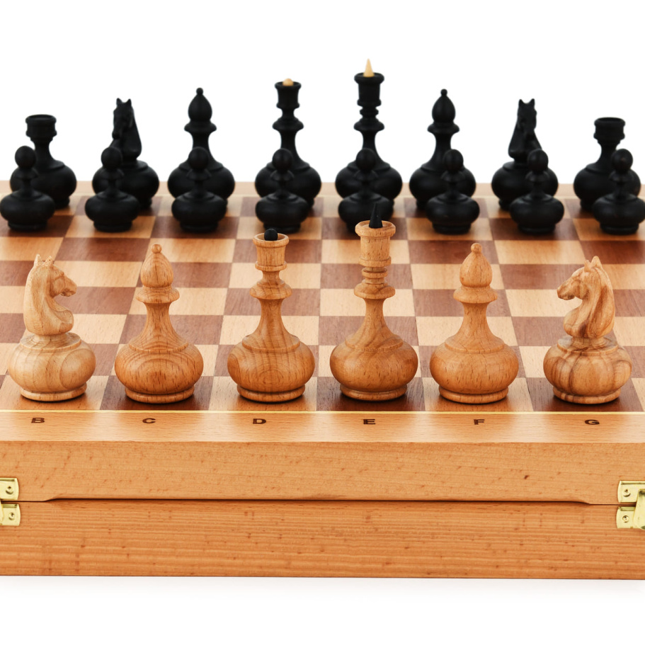 Шахматы в ларце "Блицор" бук, WoodGames купить в Екатеринбурге