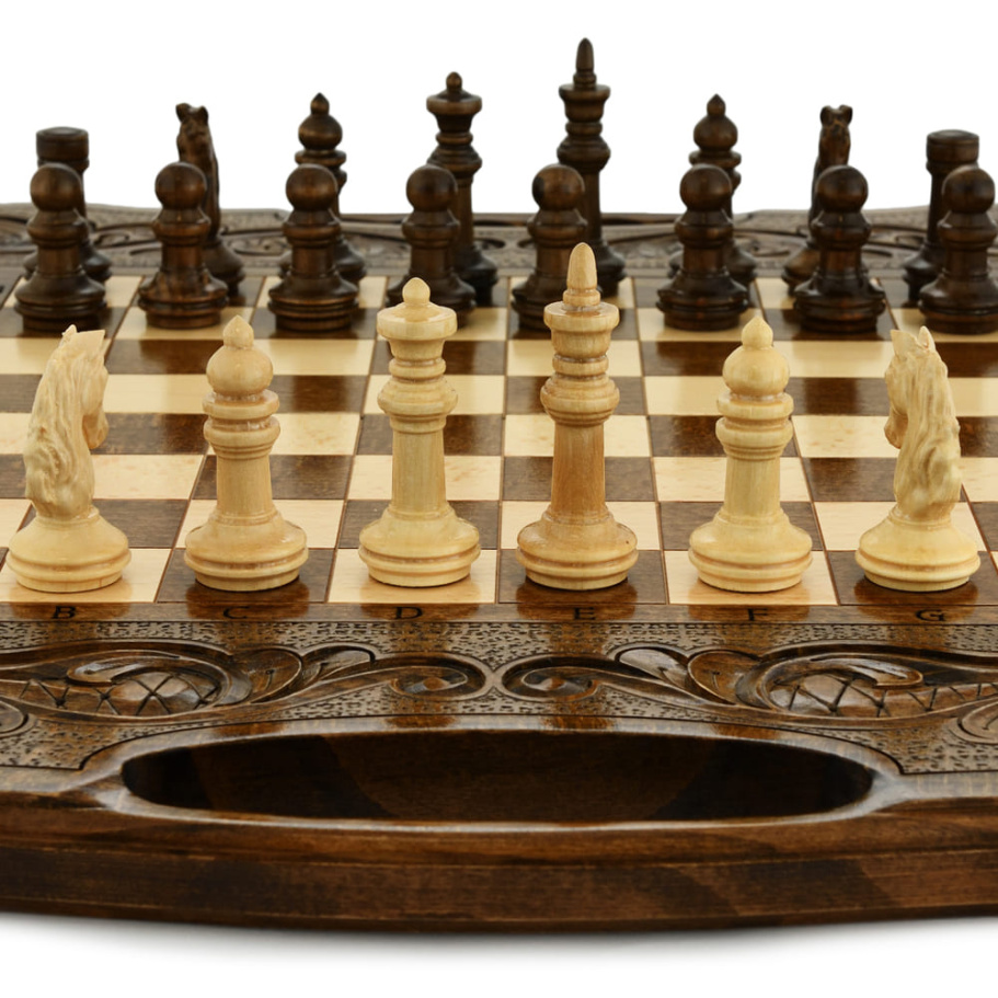 Шахматы + нарды резные "Королевские" 60, Harutyunyan купить в Екатеринбурге