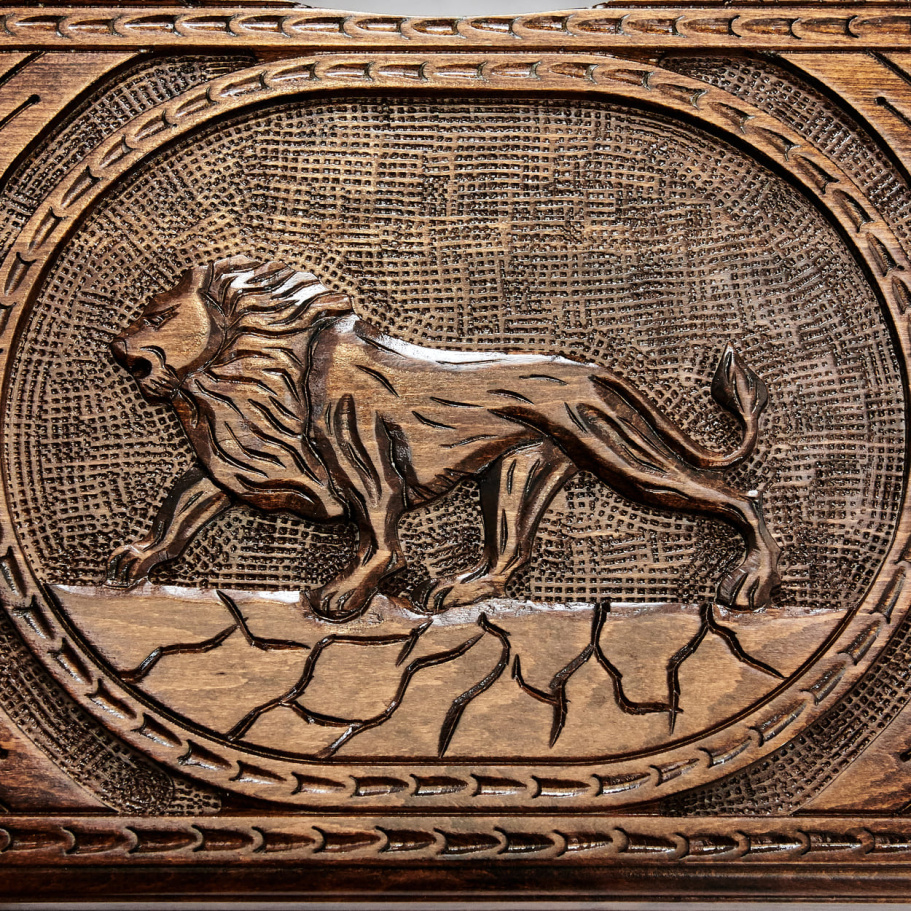 Нарды резные "Лев" Средние 50, Harutyunyan купить в Екатеринбурге