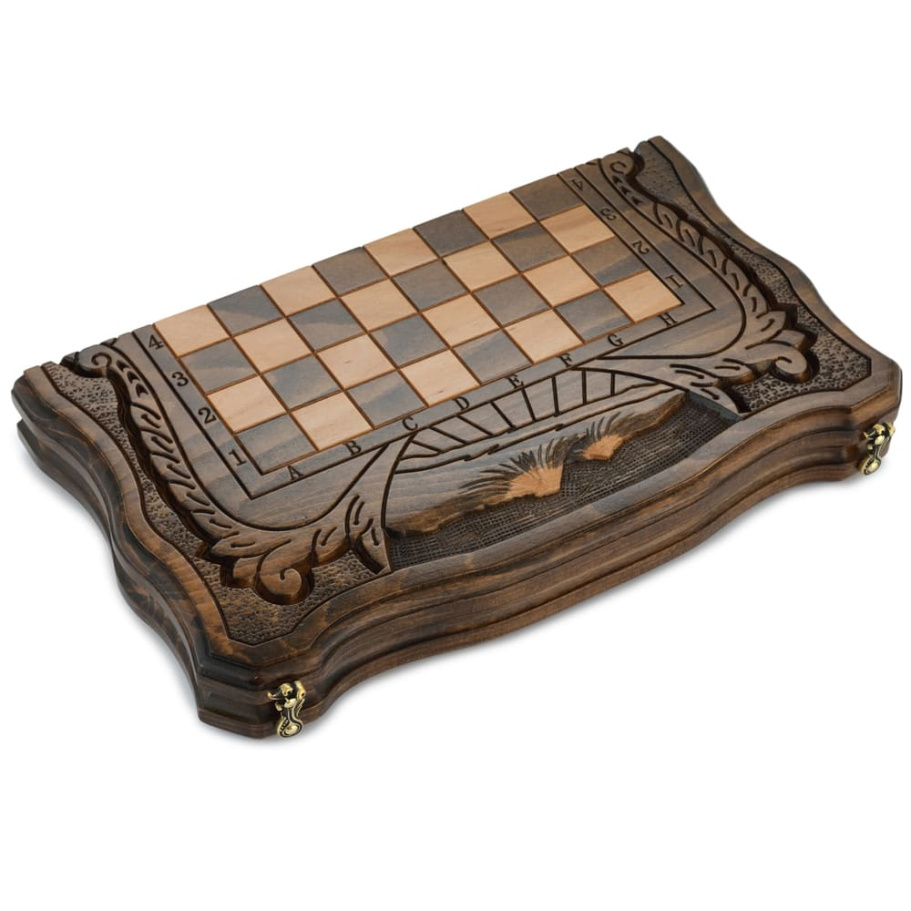 Шахматы + нарды резные "Вольные Горы" 50, Harutyunyan купить в Екатеринбурге