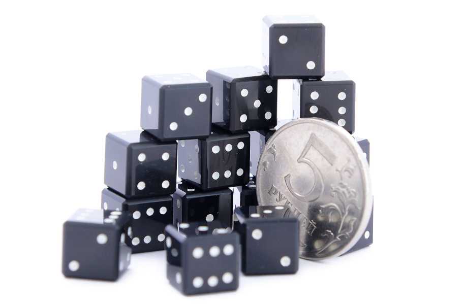 Кости игральные из черного обсидиана, 10 мм (2 шт), Harutyunyan купить в Екатеринбурге