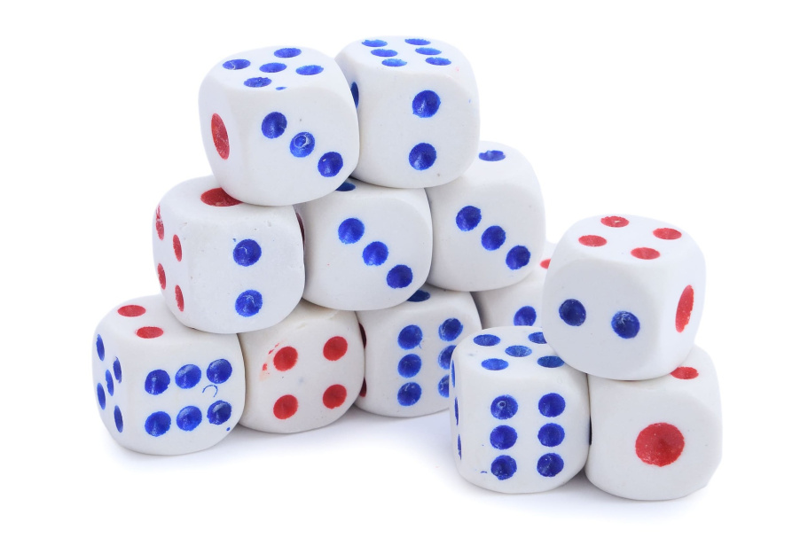 Кости игральные, пластик, белые 18 мм (2 шт), StartTime купить в Екатеринбурге