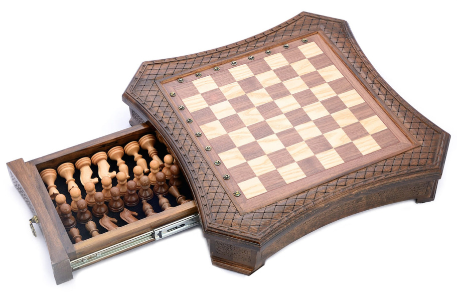 Шахматы резные в ларце "Гарант" 50, Harutyunyan купить в Екатеринбурге