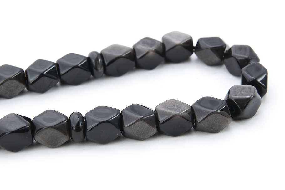 Четки граненые "Ранчо" черный камень с лунным оттенком, Давыдов С. купить в Екатеринбурге