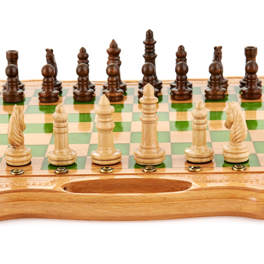 Шахматы резные "Изумруд" 40 купить в Екатеринбурге
