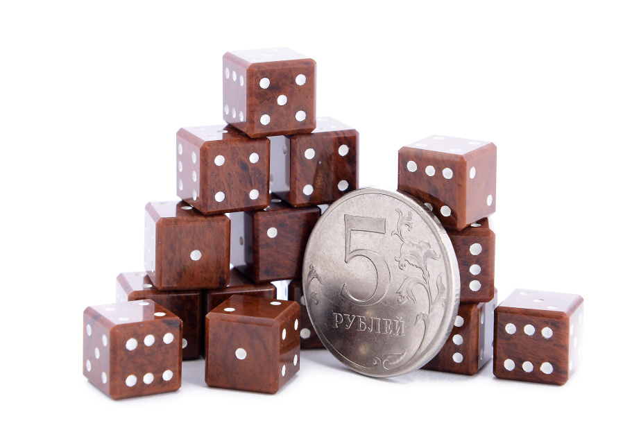 Кости игральные из коричневого обсидиана, 10 мм (2 шт), Harutyunyan купить в Екатеринбурге