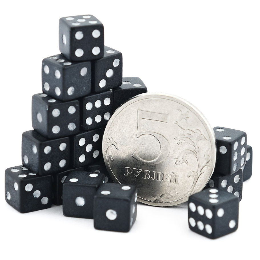 Кости игральные "Классика" пластик, черные, 7 мм (2 шт.) купить в Екатеринбурге