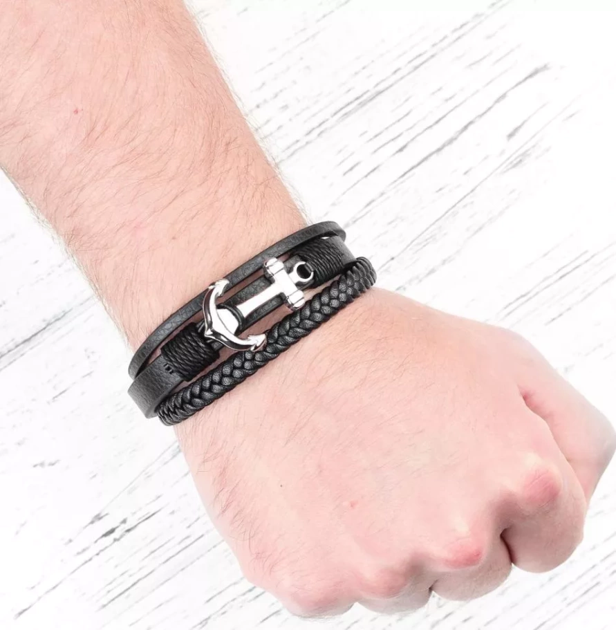 Браслет Рико кожаный, 19 см купить в Екатеринбурга