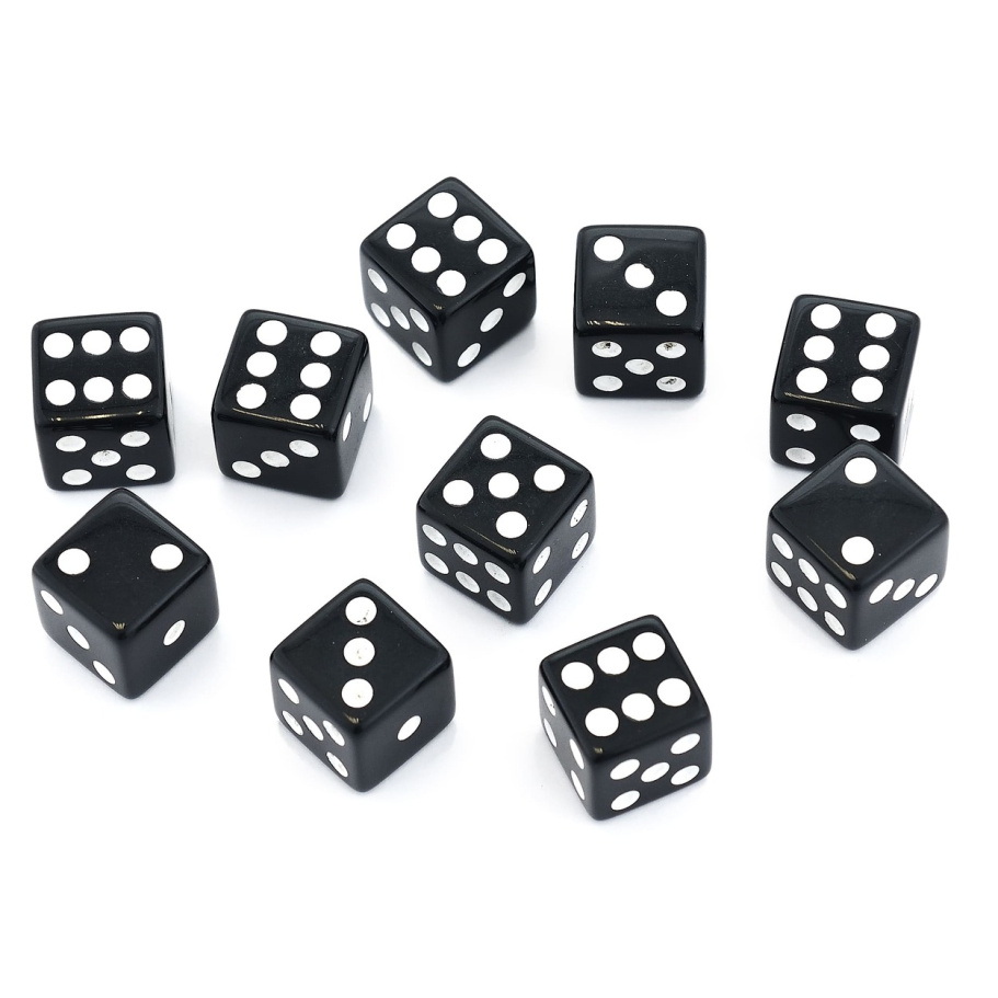Кости игральные "Классика" пластик, черные, 15 мм (2 шт.) купить в Екатеринбурге