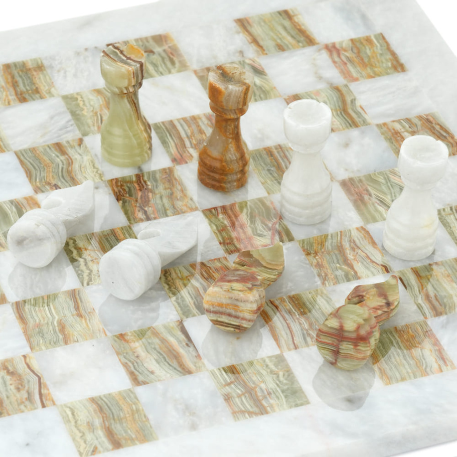 Шахматы из камня "Атлантида" мрамор и оникс 30 купить в Екатеринбурге