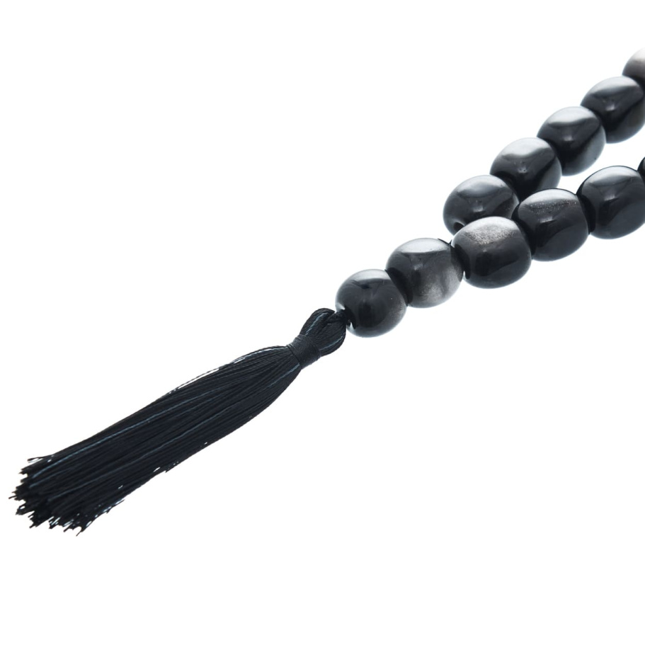 Четки с бусинами "Воин" черный камень с лунным оттенком, Давыдов С. купить в Екатеринбурге Четки с бусинами "Воин" черный камень с лунным оттенком, Давыдов С. купить в Екатеринбурге