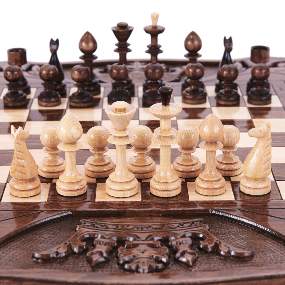 Шахматы + нарды резные "Корона" 40, Harutyunyan купить в Екатеринбурге