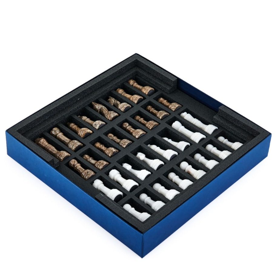 Шахматы из камня "Карфаген" серый мрамор 30 купить в Екатеринбурге