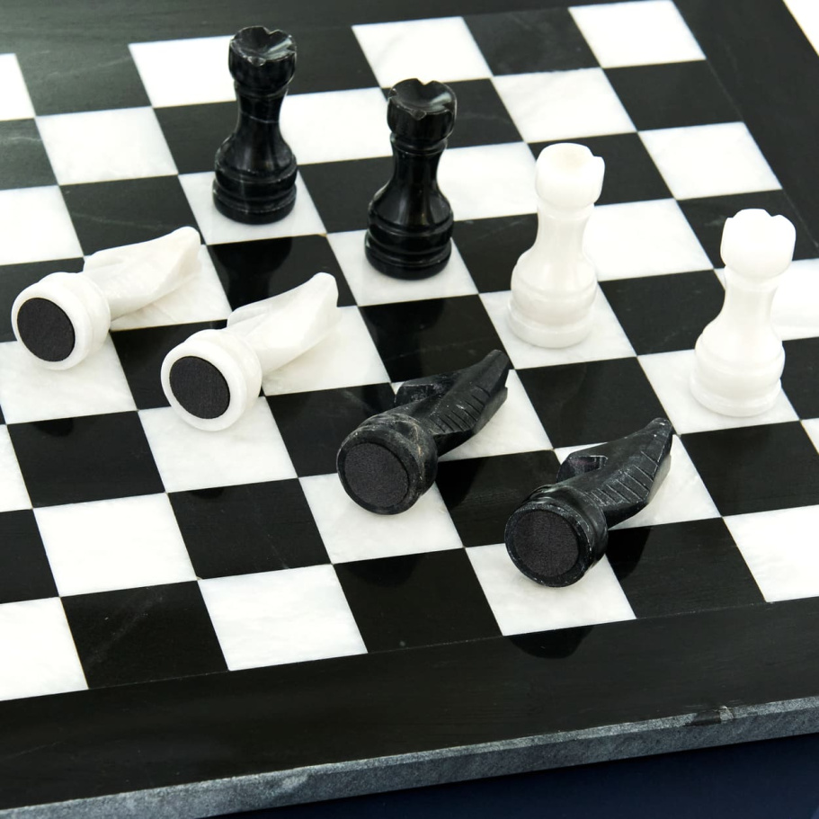 Шахматы каменные "Карфаген" мрамор 40 купить в Екатеринбурге