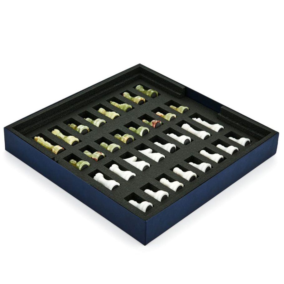 Шахматы каменные "Карфаген" мрамор и оникс 40 купить в Екатеринбурге