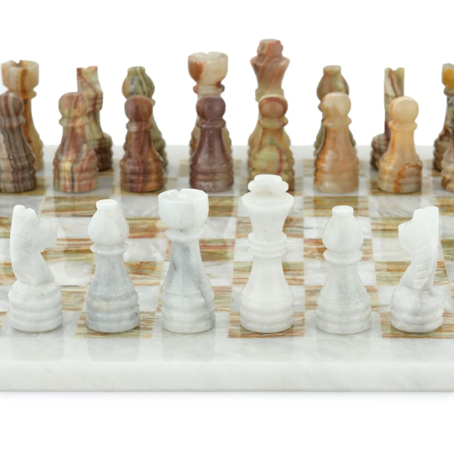 Шахматы из камня "Атлантида" мрамор и оникс 30 купить в Екатеринбурге