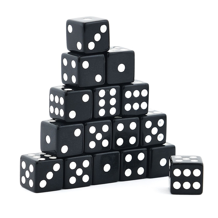 Кости игральные "Классика" пластик, черные, 12 мм (2 шт.) купить в Екатеринбурге