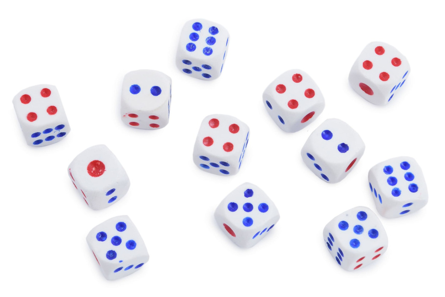 Кости игральные, пластик, белые 18 мм (2 шт), StartTime купить в Екатеринбурге