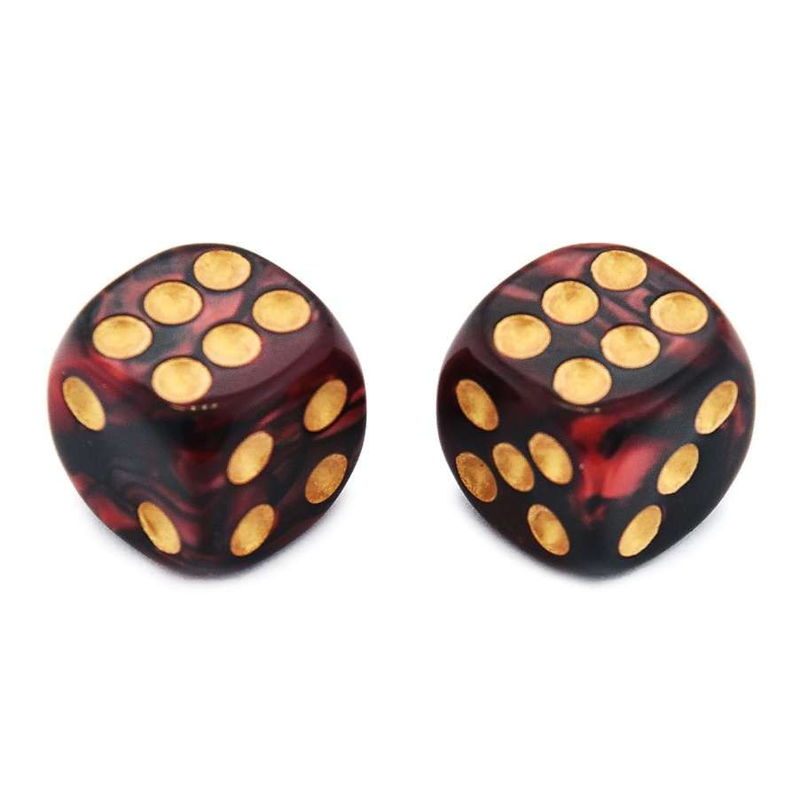 Кости игральные "Флора" акрил, красный, 15 мм (2 шт.)