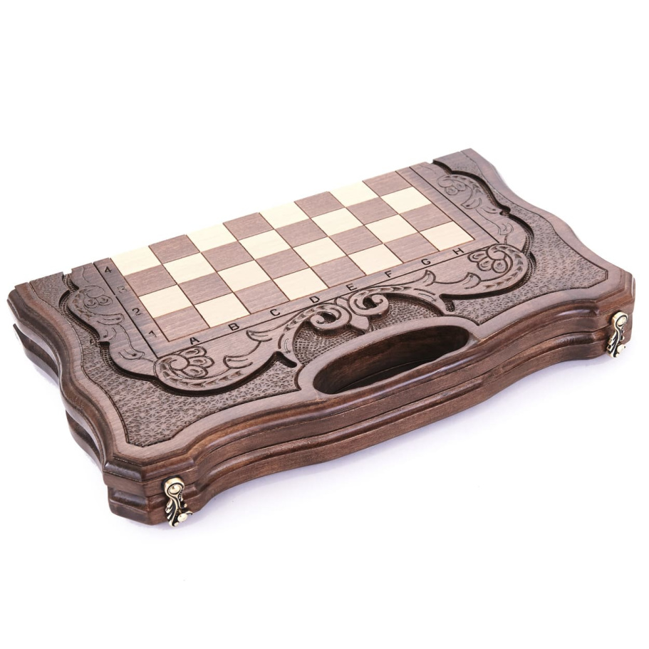 Шахматы + нарды резные "Узор" 40, Harutyunyan купить в Екатеринбурге