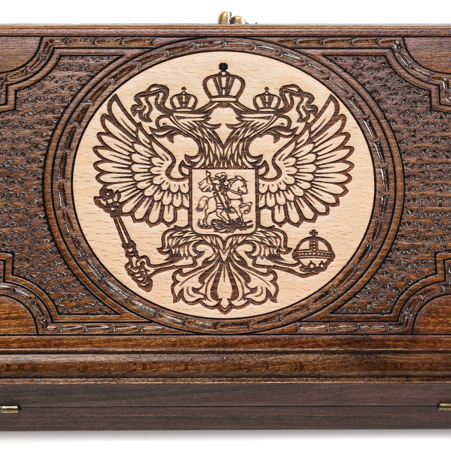 Нарды резные Рэкто "Герб России" мини 30, Harutyunyan купить в Екатеринбурге