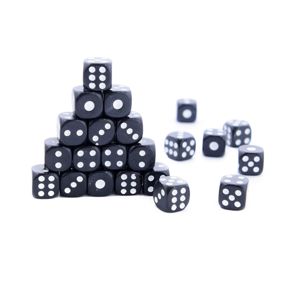 Кости игральные "Стандарт" пластик, черные, 15 мм (2 шт.) купить в Екатеринбурге