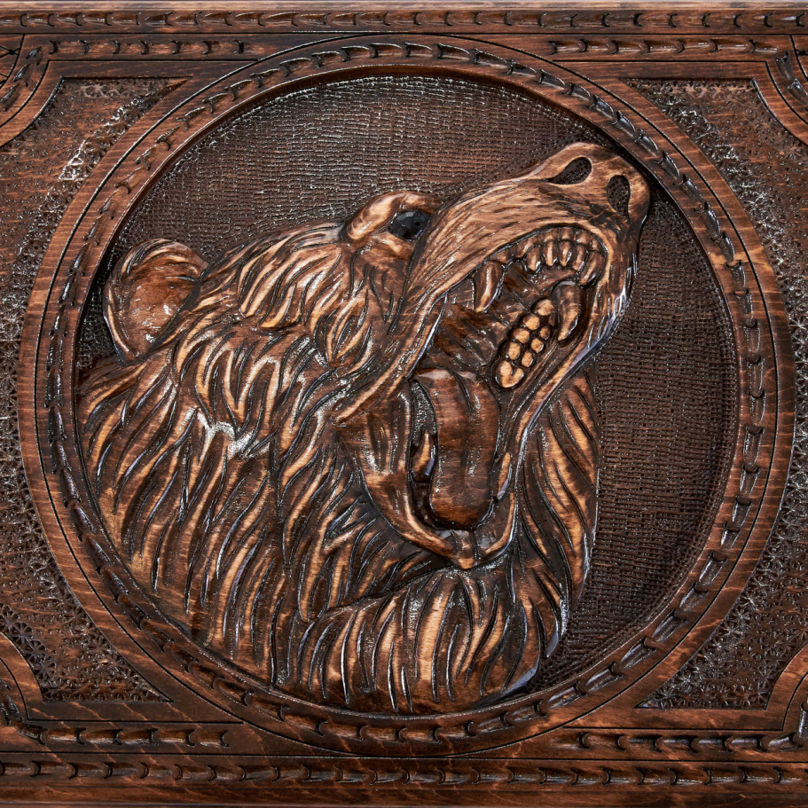 Нарды резные "Ярый медведь" большие 60, Harutyunyan купить в Екатеринбурге