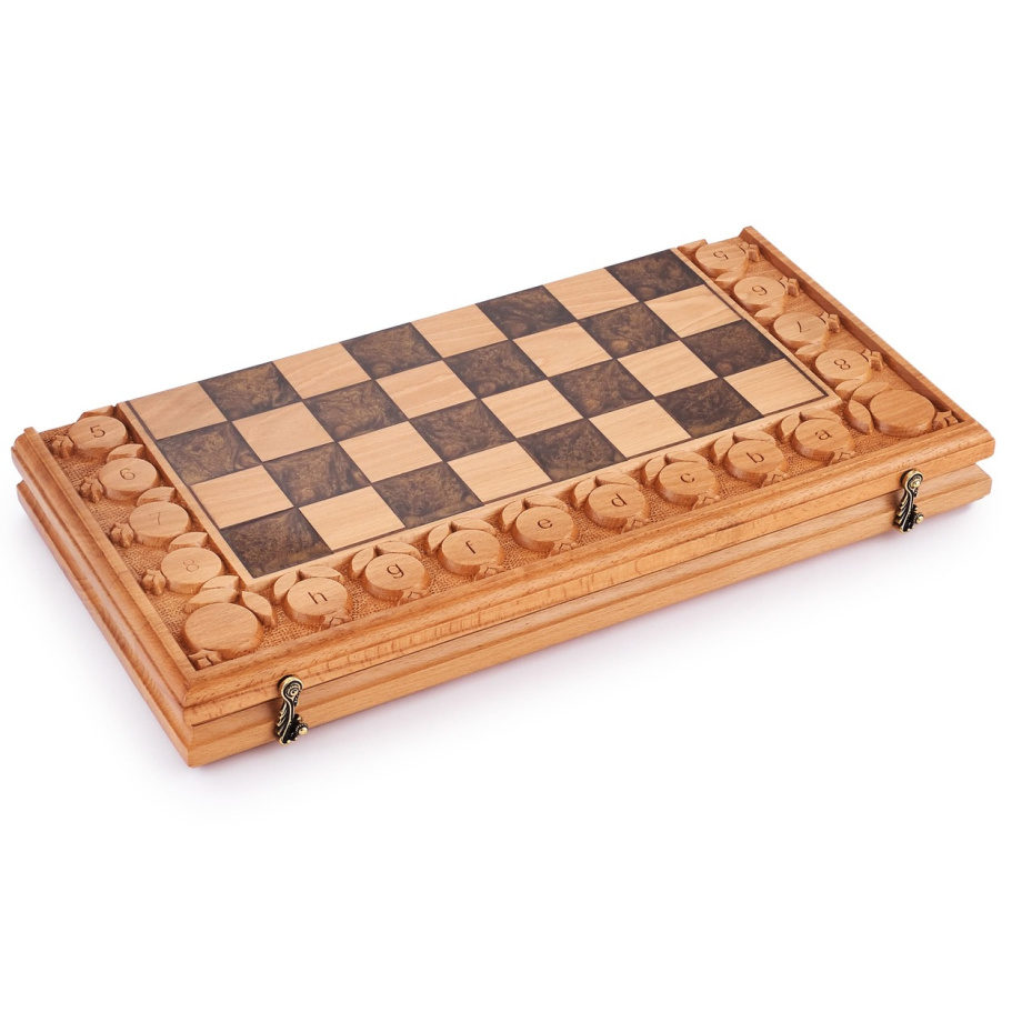 Шахматы + нарды резные "Умбра" 50 купить в Екатеринбурге