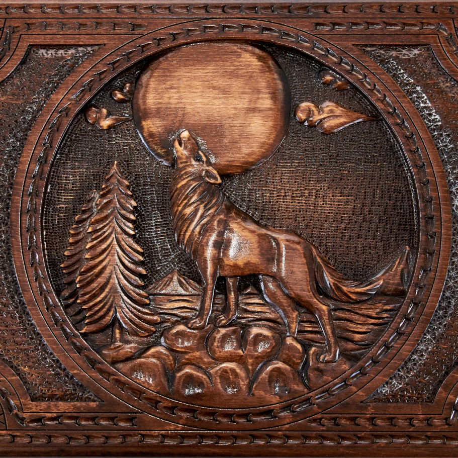 Нарды резные "Ночной волк" большие 60, Harutyunyan купить в Екатеринбурге